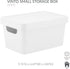 Simplify Small Vinto Storage Box | Click Tight Lid | Dimensions: 9.76" x 6.69" x 4.84" | Stackable | Home Organization | 2 Handles | White...