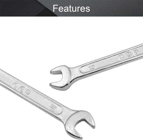 Utoolmart 8mm x 10mm Double Open End Wrench, 123mm Length Metric Wrench, Crowfoot Wrench, 45# Carbon Steel, Chrome Plated...