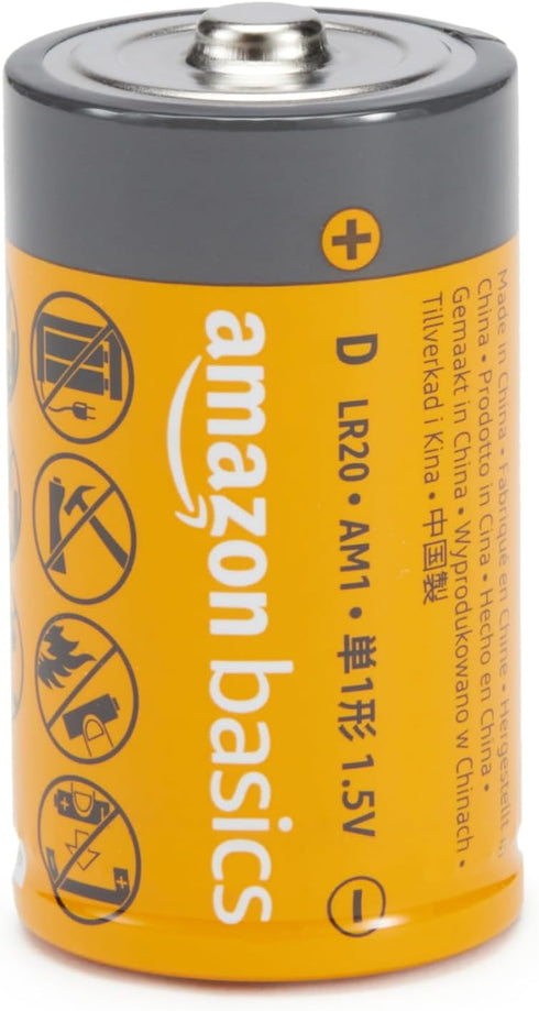 Amazon Basics 12-Pack D Cell Alkaline All-Purpose Batteries, 1.5 Volt, 5-Year Shelf Life...