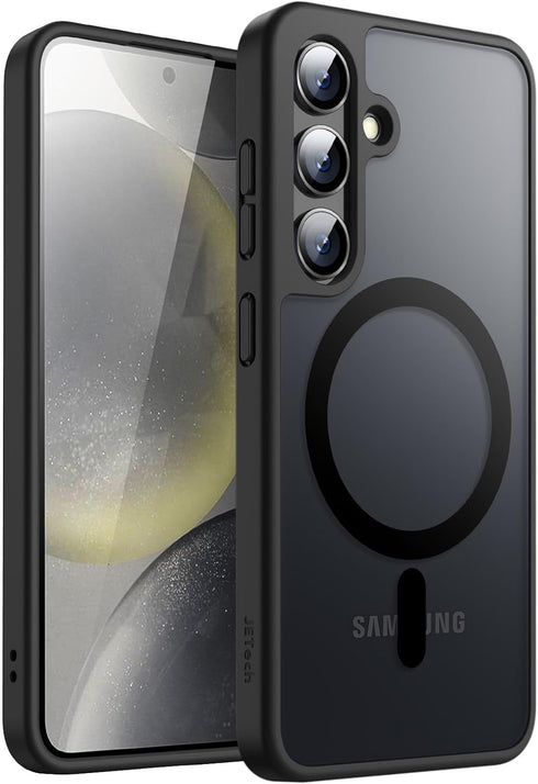 JETech Magnetic Case for Samsung Galaxy S24 5G, Compatible with MagSafe, Translucent Matte Back Shockproof Phone Cover (Black)......