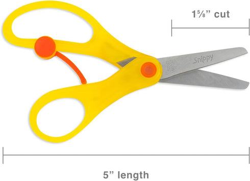 Hygloss-Armada Art Snippy Spring-Action Scissors - Spring Back Open as You Cut - Stainless Steel, Blunt Tip Blades - Easy Cutting for Children - K...