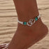Elastic Beaded Ankle Bracelet for Women Double Layered Beaded Anklet Hollow Hearts Stretch Anklet Cute Boho Heart Foot Jewelry for Summer Beach We...