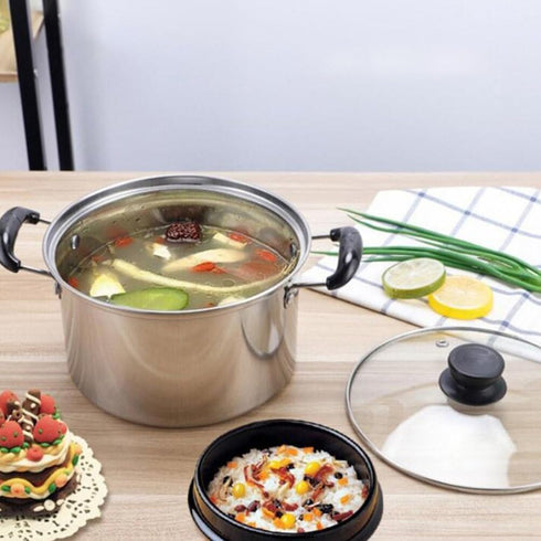 Soup Pan Stainless Steel Stockpot with Lid, Soup Stock Pot, Nonstick Cooking Pot with Handle, Pasta Pot, Saucepot Cookware (16X16CM) Milk Pan...