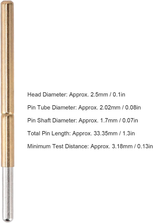 Spring Contact Probe, 100PCS Round Pogo Pins Stainless Steel Wire Mini Size with Brass Plunger for Circuit Soldering Projects...