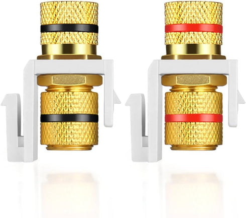 TNP Banana Jack Keystone Insert (Set of 4) - Stereo Speaker Banana Connector Binding Post Snap in Adapter Socket Female Port Inline Coupler for Wa...