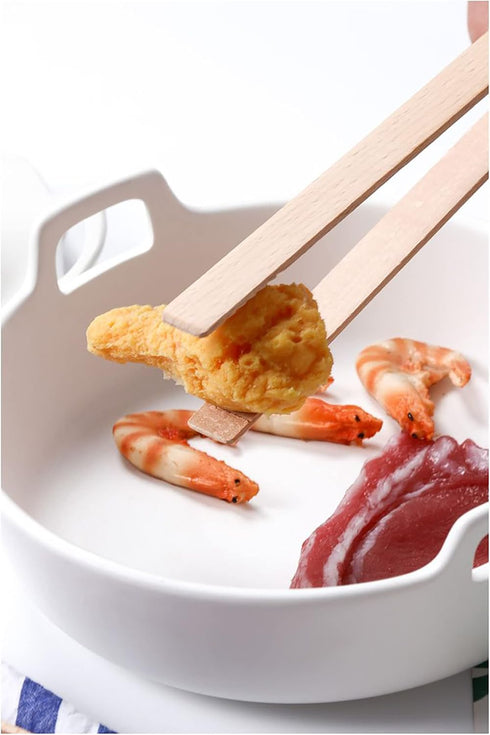 2 Pieces Natural Bamboo Toast Tongs, toast tongs, bamboo tongs,10.2 Inches Long Tongs with Anti-slip Design,for Toaster,Fruits, Bread & Pickles, K...