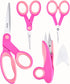 Premium Sewing Scissors Bundle, 8" Heavy Duty Fabric Scissors, 5" Detail Embroidery Scissors, 4" Small Selvedge Scissors, 5" Thread Snips, Tailori...