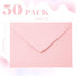 Whaline 50Pcs Pink A7 Invitation Envelopes Set Pink Greeting Card Envelopes V-Flap Envelopes Gift Card Sleeves for Mailing Envelopes Sending Card,...
