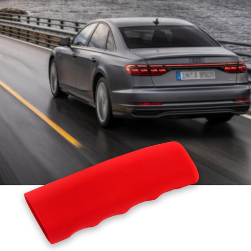 1 PC Car Handbrake Cover, Silicone Decorative Cover, Wave Shaped Handbrake Protector, for Car Brake Levers (Red)...