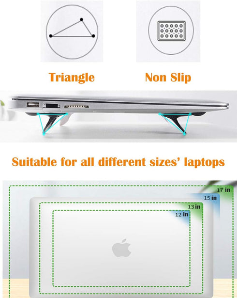 Generies Mini Laptop Stand, Ergonomic Foldable Portable Keyboard Riser, Invisible Cooling Laptop Holder for MacBook, Air, Pro, Lenovo, HP, More (2...