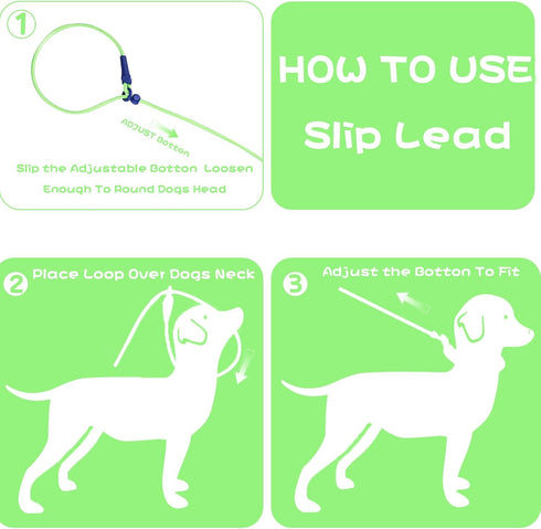 Slip Leads for Dogs Slip Lead Dog Leash Dog Leash for Small Medium Large Dogs 6Ft No Pull Dog Leash 8 Colors Classic Dog Leash Dog Rope (green)...