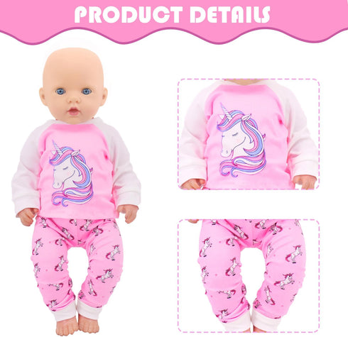ZITA ELEMENT 5 Sets Baby Doll Clothes Outfits Casual Wear for 14-18 Inch Doll, Doll Clothes for Alive Doll 10 Pcs Baby Doll Accessories for Baby D...