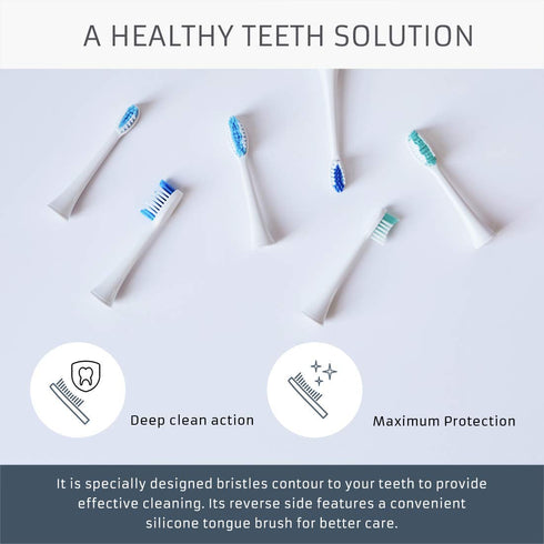 Elements Toothbrush Heads - Compatible with Elements Sonic Toothbrush, Small, Firm Bristles, Small (Pack of 3)...