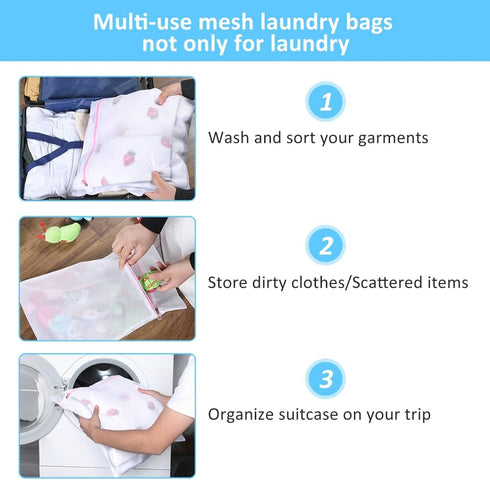 GOGOODA 7Pcs Mesh Laundry Bags for Delicates with Premium Zipper, Travel Storage Organize Bag, Clothing Washing Bags for Laundry, Blouse, Bra, Hos...