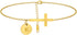 Gold Initial Ankle Bracelets for Women Dainty Waterproof Gold Cross Chain Anklet Personalized A-Z Coin Disc Letter Ankle Bracelet Summer Beach Jew...