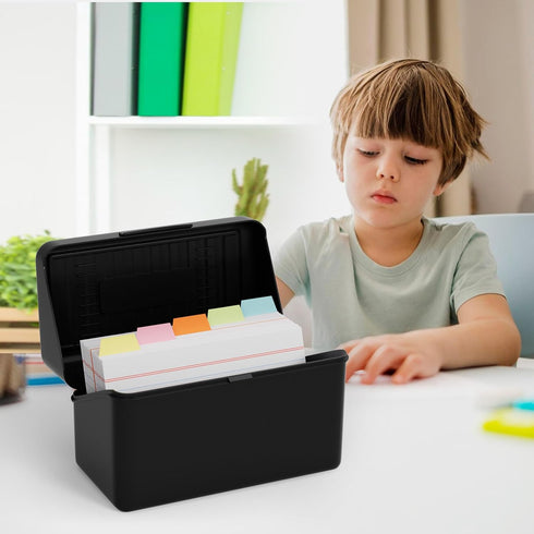 MaxGear Index Card Holder Set, 3x5 Index Card Organizer with Dividers, Plastic Index Card Box for Flash Cards, Note Cards, Recipe Cards, 5 Color I...