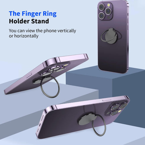 Ultra Thin Magnetic Cell Phone Ring Holder, Metal Kickstand Grip for Magnetic Car Mount for All Metal Plate Compatible with iPhone 14 Pro Max/14 P...