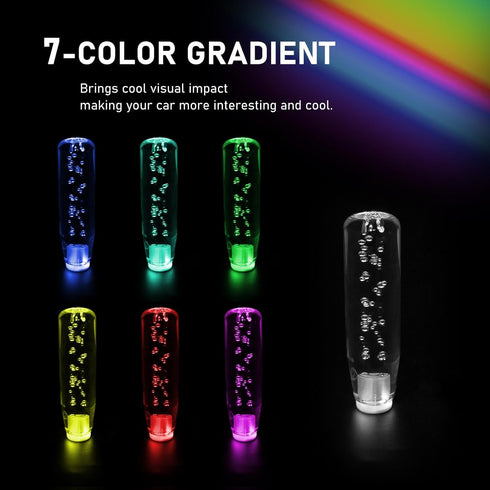 1 PC Car LED Luminous Crystal Gear Shifter, Personalized Crystal Bubbles with Colorful Lights Shift Knob, 5.9" Cool Shift Head, Universal for Cars...