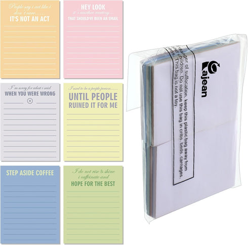 Funny Notepads with Sayings Sticky Office Supplies to Do List Work Assorted Notepad for Workers, 12 Designs, 3 x 3.93 Inch (Classic Style, 12 Pack...