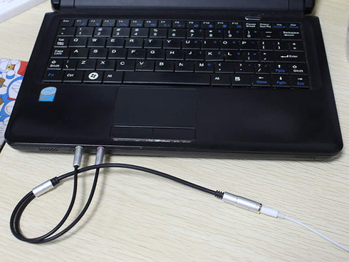 Headphone Y Cable Splitter Adapter for Computer 3.5mm Female to 2 Dual 3.5mm Male Gold-Plated Corrosion-Resistant Audio Mic Y Cable for Headset Co...