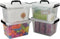 Kekow 6 L Clear Storage Box, Plastic Storage Latch Box with Black Handle, 4-Pack...