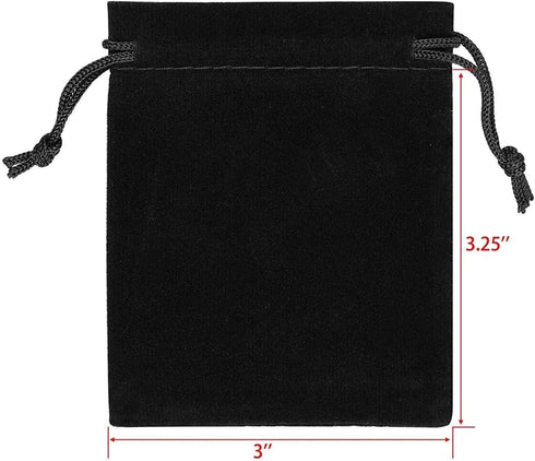 JIAKAI 50pcs Velvet Double Drawstring Cloth Bag.Jewelry Drawstring Pouches for Small Jewelry Bracelet/Headphones Bag/Beads/Spice/Gift Bags(Black)...