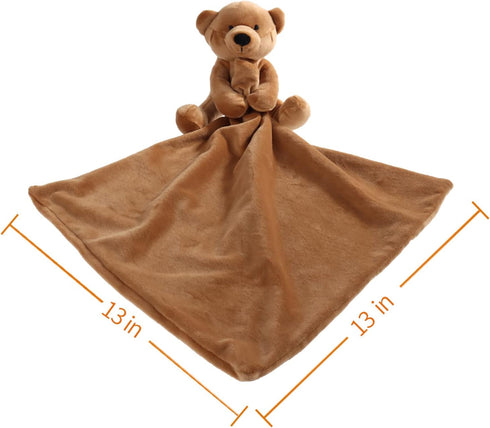 Apricot Lamb Stuffed Animals Security Blanket Brown Teddy Bear Infant Nursery Character Blanket Luxury Snuggler Plush(Brown Bear, 13 Inches)...