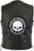 Harley Willie G. Skull 9" Embroidered Patch | Large Halfskull Motorcycle Emblem Black & White...