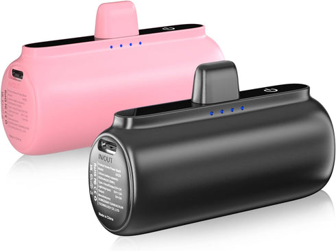2 Pack Portable Charger iPhone, Upgraded 5500mAh Power Bank for iPhone, 20W PD Fast Charging, Ultra-Compact Travel Portable Phone Charger, Battery...
