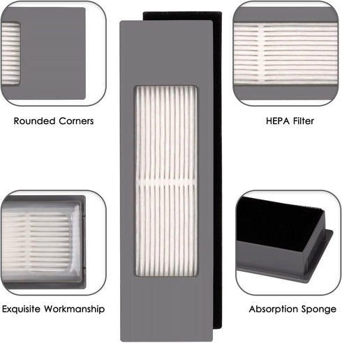 5PCS Hepa Filter Compatible with Robot Vacuum Ecovacs DEEBOT OZMO 920 950 T8 AIVI Max T9 T5 N5 N7 N8+ N8 Pro Plus DX55 DX93 DJ65, Robot Vacuum Cle...