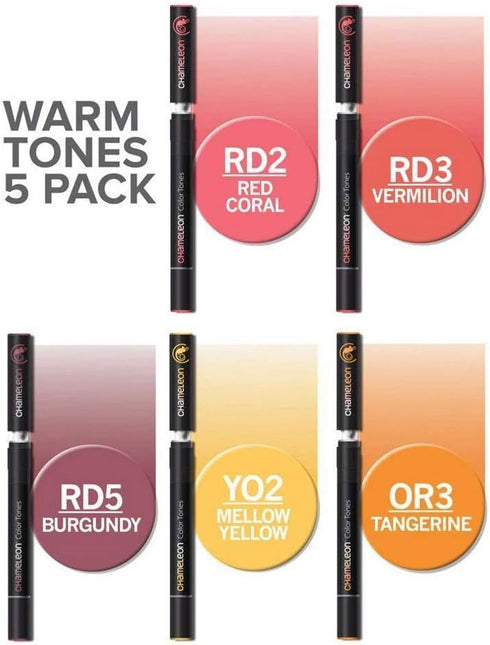 Chameleon Art Products, Chameleon 5-Pen, Warm Tones Set...