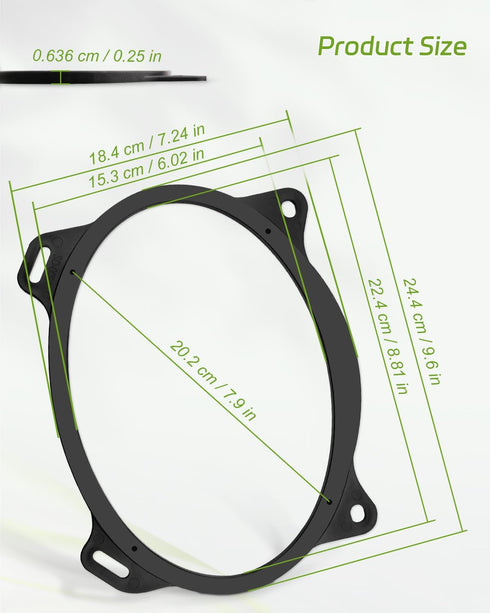 6x9 inch Rear Deck Speaker Adapter Spacer Ring Fit for Toyota Camry 2002-2011, Corolla 2003-2013 Solara 2004-2009 Yaris 2007-2015, Aftermarket Mou...