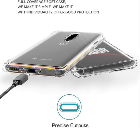 Osophter for Oneplus 7T Pro Case Clear Transparent Reinforced Corners TPU Shock-Absorption Flexible Cell Phone Cover for One Plus 7T Pro 5G McLare...