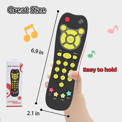 Baby TV Remote Toy, Toddlers Remote Control Toy Kids Realistic Play Remote Early Educational Baby Musical Toys with Light and Sound English French...