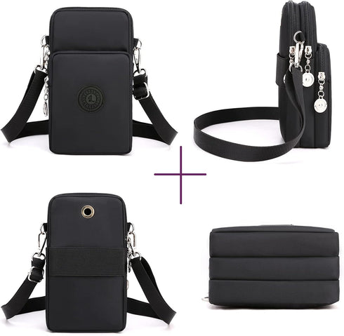 Women Crossbody Bags Zipper Waterproof Nylon Wallet Cellphone Purse Ladies Shoulder Bag Wristlet Handbag...