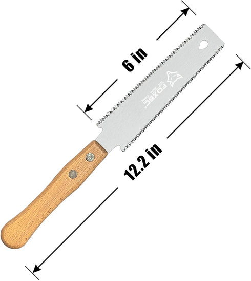 FOXBC Japanese Hand Saw Flush Cut Small Pull Saw Double-Edged Flexible for Woodworking Trim Saw...