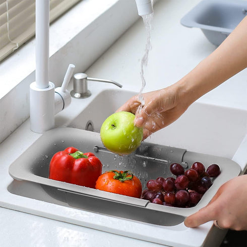 Collapsible Sink Colanders and Strainers Basket Over the Sink Colander Collapsible Colander Extendable Plastic Fruit Vegetable Strainer Drainer Ba...