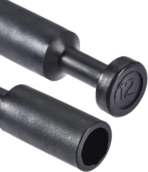 uxcell Push to Connect Fittings, Cap Style Pneumatic Blanking Plugs, Fit for 12mm Inner Dia. Air Hose Tube Pipe, Plastic, Black, Pack of 10...