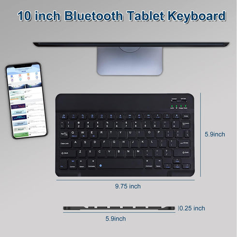 Bluetooth Keyboard for iPad 10th Generation,Mini Rechargeable Wireless keyboard Compatible with iPad 10.2 (9th/8th/7th), iPad Pro 13/12.9/11 Inch,...