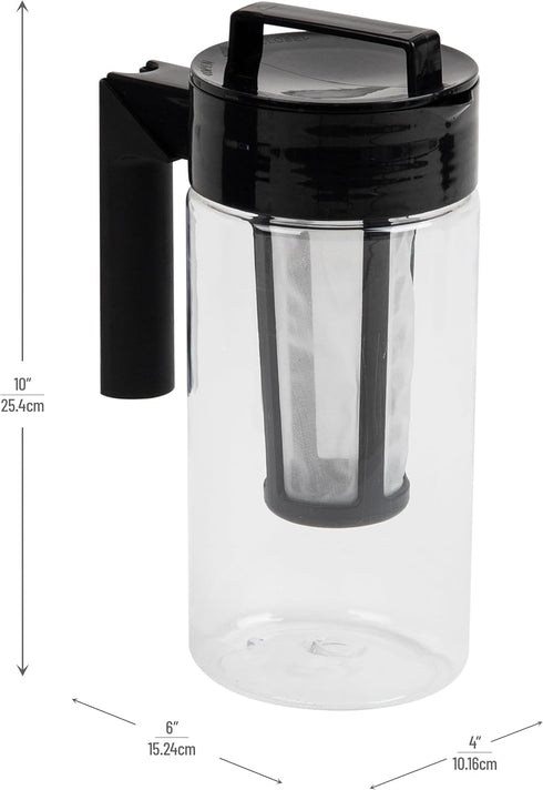Cold Brew Coffee Maker, Heat-Resistant Handle, 1.3 Liter, Plastic, Clear...