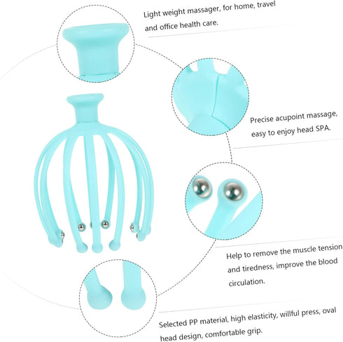 Healeved Head Massager Scalp Massaging Tool Relaxation Tool Octopus Scalp Massager Drivers Multi-Function Massager Headache Relief Head Gua Sha Ma...