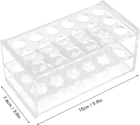 17mm Test Tube Rack with 18 Holes - Durable Transparent Centrifuge Tube Holder for 10ml and 15ml Test Tubes...