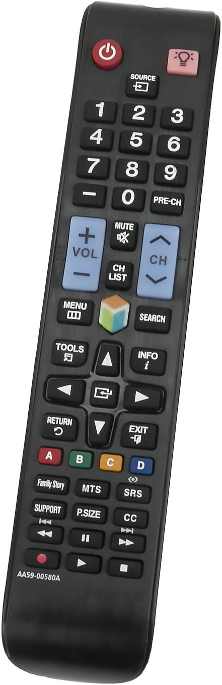 AA59-00580A Replace Remote Compatible with Samsung Smart LED LCD TV UN60ES7500F UN60ES8000F UN55ES6100FXZA UN55ES6150F UN40EH5300F UN40EH5300FXZA ...