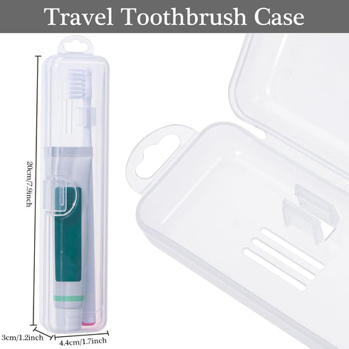 Toothbrush Travel Case 2 Pack, Clear Toothbrush Case Holder Travel Size Plastic Toothbrush Holder Toothpaste Storage Container Portable for Travel...