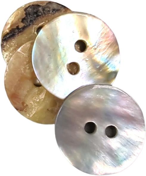 Natural Mother-of-Pearl Shell Buttons - AKOYA - 7 Sizes - Produced in Spain (15 mm)...