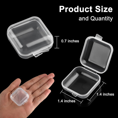 120 Pieces Mini Plastic Jewelry Box Clear Storage Box Small Storage Containers with Hinged Lids for Beads Jewelry Earrings Chains Earplugs Craft, ...