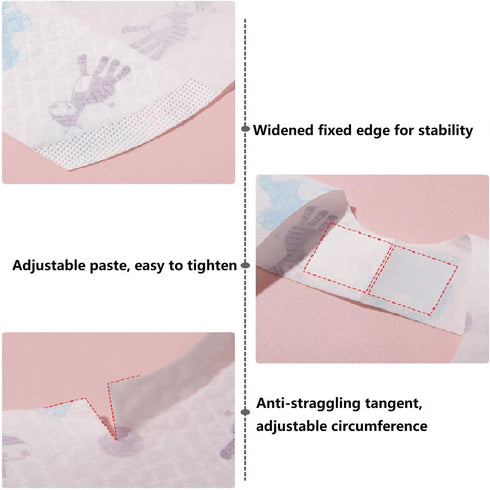 30 PCS Disposable Baby Bibs, Portable Infant Feeding Toddler Bibs, Adjustable Bibsters Bibs for Drool Leakproof, Breathable Bear Travel Baby Bibs ...