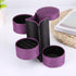 Fdit Retro Cylinder Shaped Jewelry Box Velvet Three-Layer Roll-up Snap Jewelry Storage Organizer Earrings Holder for Girls Women (Purple)...