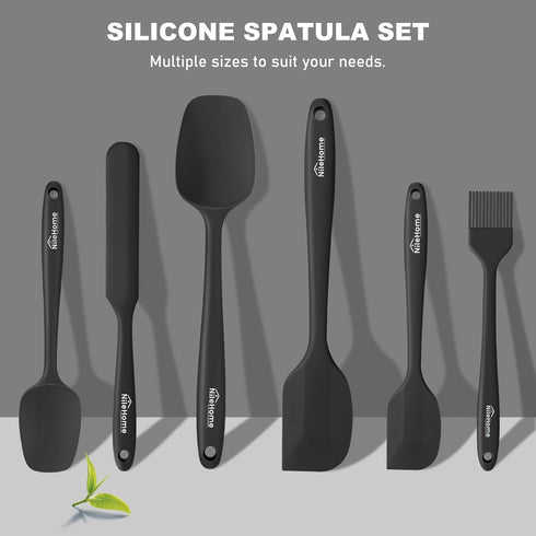 NileHome Silicone Spatula Set 6 Pieces Food Grade Kitchen Utensils with Silicone Brush Heat Resistant BPA-free Rubber Spatula for Scraping, Baking...