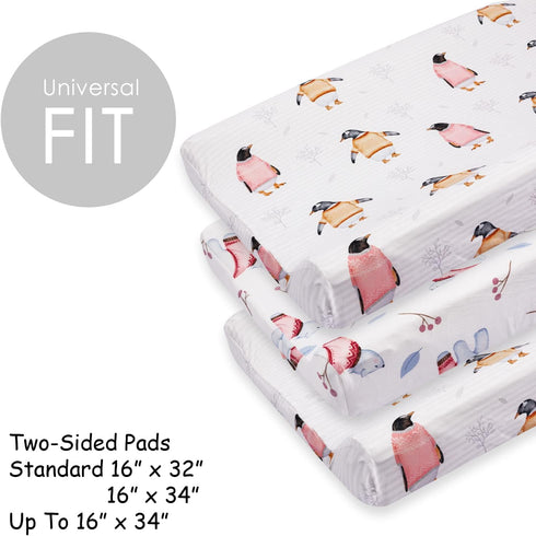 Changing Pad Cover Set, 2 Pack Diaper Changing Table Cover Sheets Ultra Stretchy Snug Fitted Sheets for Baby Boys Girls (Polar)...